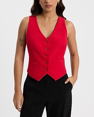 Editor Studio Stretch Twill Five Button Front Blazer Vest