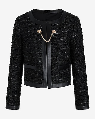 Tweed Open Front Jacket