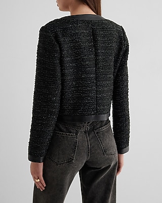 Tweed Open Front Jacket