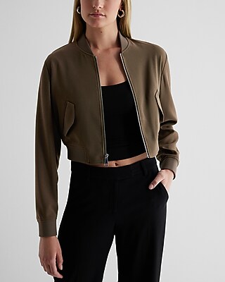 Cropped Bomber Jacket | Express