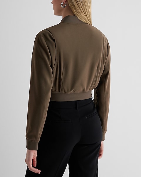 Cropped Bomber Jacket | Express Cropped Bomber Jacket | Express
