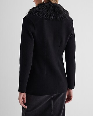 FUR SWEATER JACKET 7807135:PITCH BLACK:S