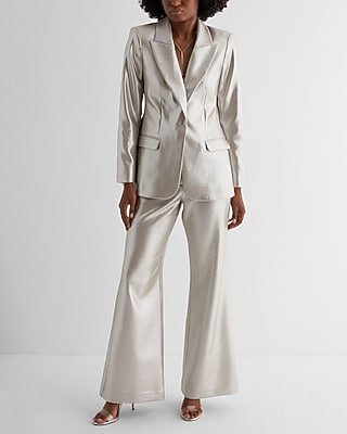 Metallic One Button Blazer
