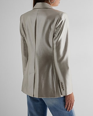 Metallic One Button Blazer