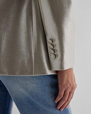 Metallic One Button Blazer