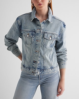 Pinstripe Boxy Denim Jackets