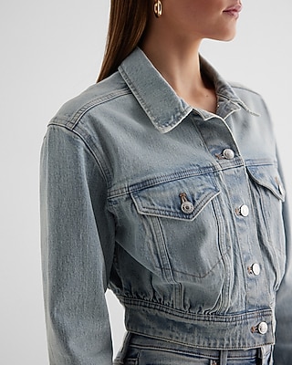 TE CROPPED TRUCKER - HOLSTON 7807187:MEDIUM DENIM 22:XS