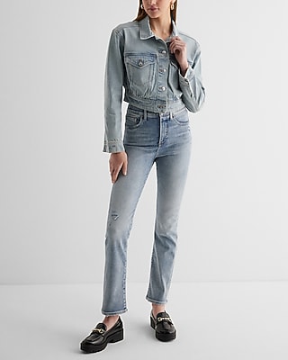 TE CROPPED TRUCKER - HOLSTON 7807187:MEDIUM DENIM 22:XS