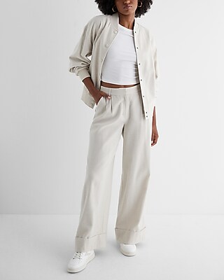 Luxe Lounge Twill Oversized Bomber Jacket