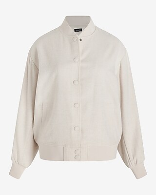 Luxe Lounge Twill Oversized Bomber Jacket