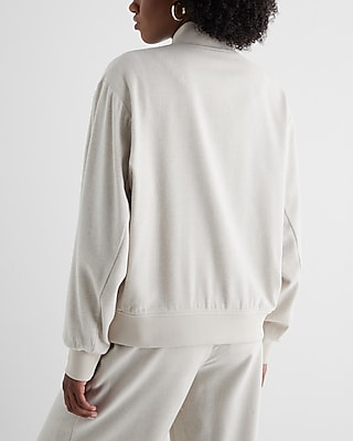 Luxe Lounge Twill Oversized Bomber Jacket