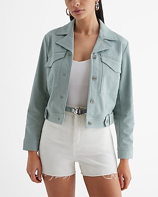 TWILL COLLARED BOMBER 7807242:SILVER BLUE:S