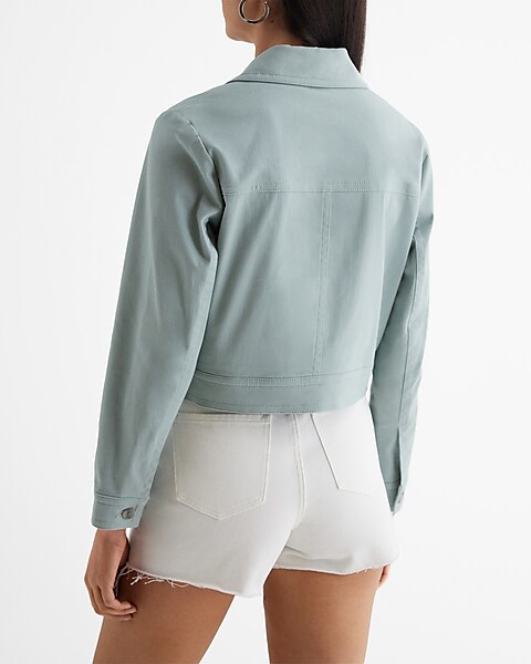 Twill Cropped Jacket | Express
