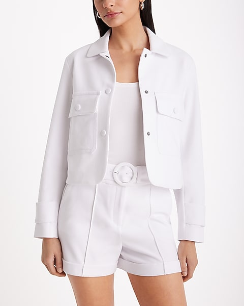 Collared Cropped Jacket | Express