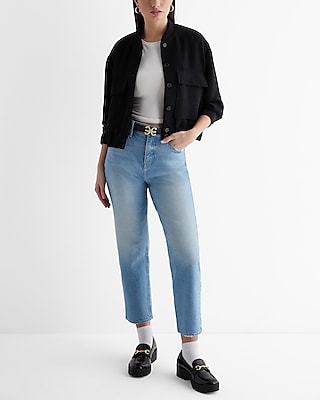 Patch Pocket Cropped Bomber Jacket