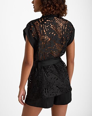 Lace Belted Vest | Express