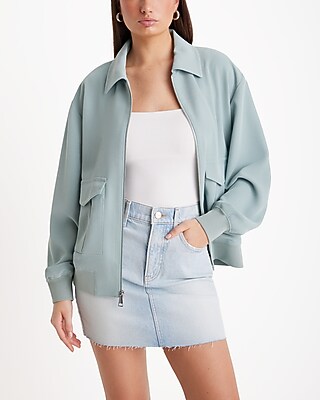 Oversized Utility Bomber Jacket | Express