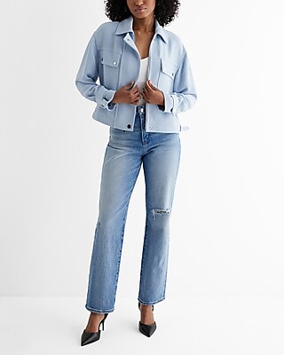 Oversized Cropped Moto Jacket