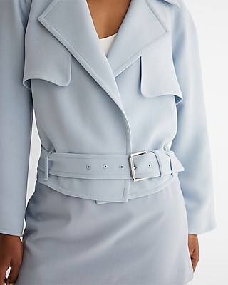 Belted Cropped Moto Jacket