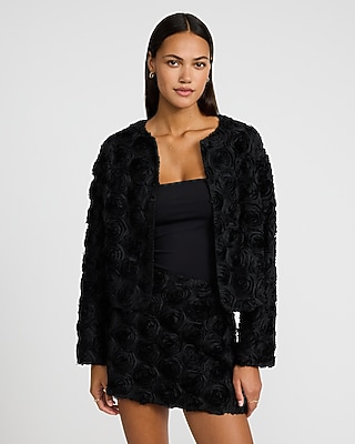 Rosette Collarless Jacket | Express
