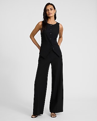 Studio Stretch Twill Boat Neck Cutaway Blazer Vest
