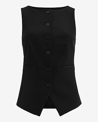 Studio Stretch Twill Boat Neck Cutaway Blazer Vest
