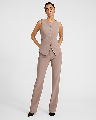 Studio Stretch Twill Boat Neck Cutaway Blazer Vest