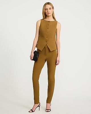 Studio Stretch Twill Boat Neck Cutaway Blazer Vest