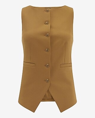 Studio Stretch Twill Boat Neck Cutaway Blazer Vest