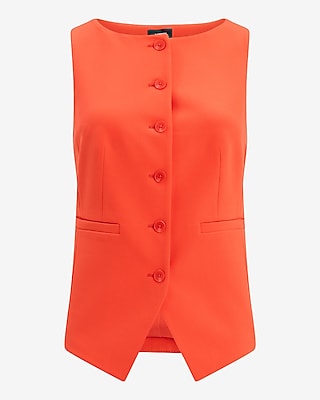 Boat Neck Cutaway Blazer Vest in Studio Stretch Twill - thumbnail 10