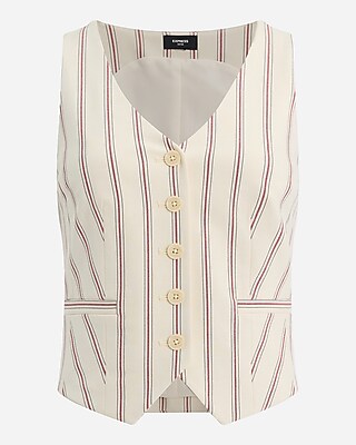 Editor Striped Five Button Blazer Vest