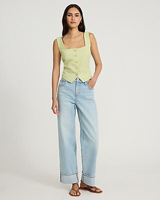 Square Neck Blazer Vest