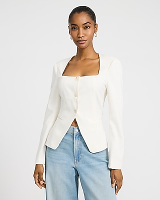  Rosette ジャケット&スカート Rosette Collarless Jacket | Express