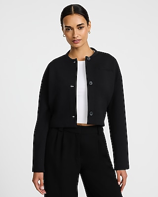 Novelty Button Collarless Jacket | Express