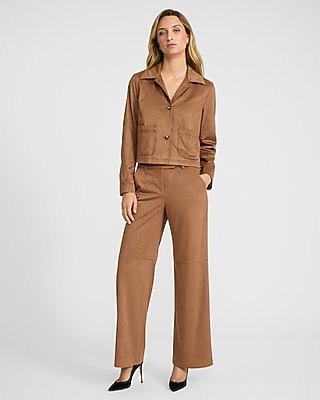 Faux Suede Patch Pocket Jacket