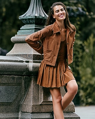 Faux Suede Patch Pocket Jacket