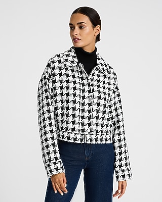 Houndstooth Collared Jacket