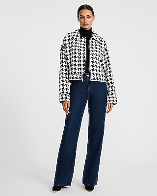 Houndstooth Collared Jacket