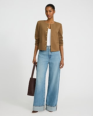 Novelty Button Collarless Jacket - image 4