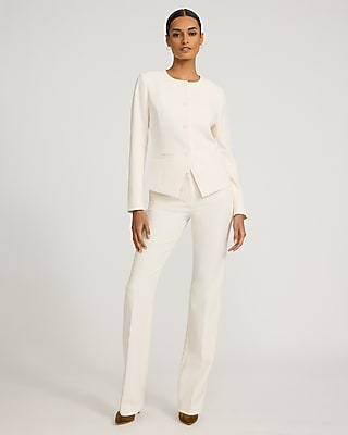 Signature Stretch Crew Neck Cutaway Blazer