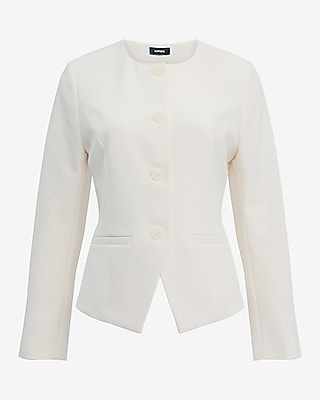 Signature Stretch Crew Neck Cutaway Blazer