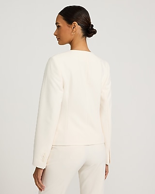 Signature Stretch Crew Neck Cutaway Blazer