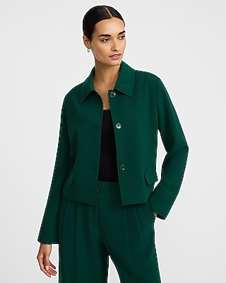 ジャケット・アウター ORIGINAL BUTTON COLLARLESS KNIT JACKET Novelty Button Collarless Jacket | Express