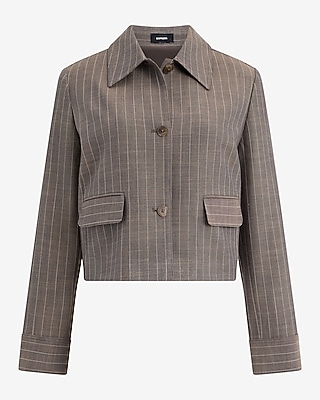 Pinstripe Collared Tailored Jacket
