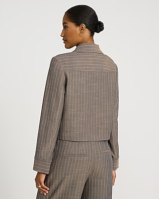 Pinstripe Collared Tailored Jacket