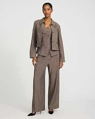 Pinstripe Collared Tailored Jacket