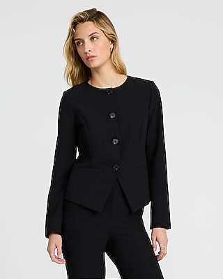 Notched Collar Wrap Tie Blazer | Express