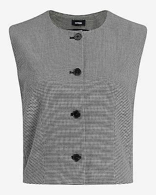 Houndstooth Crew Neck Vest