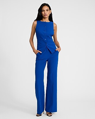 Signature Stretch Boat Neck Cutaway Blazer Vest