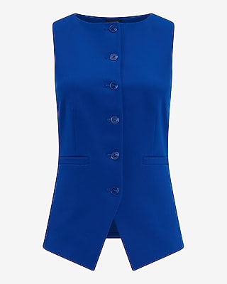 Signature Stretch Boat Neck Cutaway Blazer Vest